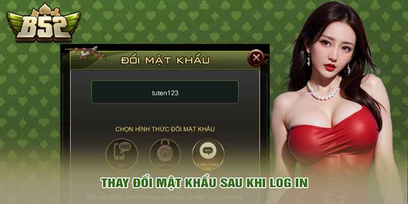 Thay đổi mật khẩu sau khi log in
