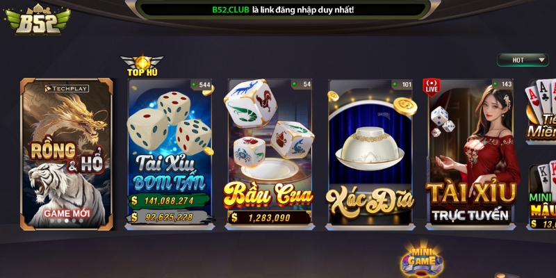 b52 club 7 Đa dạng game tài xỉu săn hũ tại B52 Club