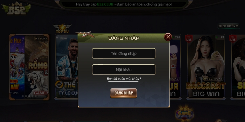 b52 club 11 Đăng nhập tài khoản vào chơi game tại B52 Club săn tiền tỷ