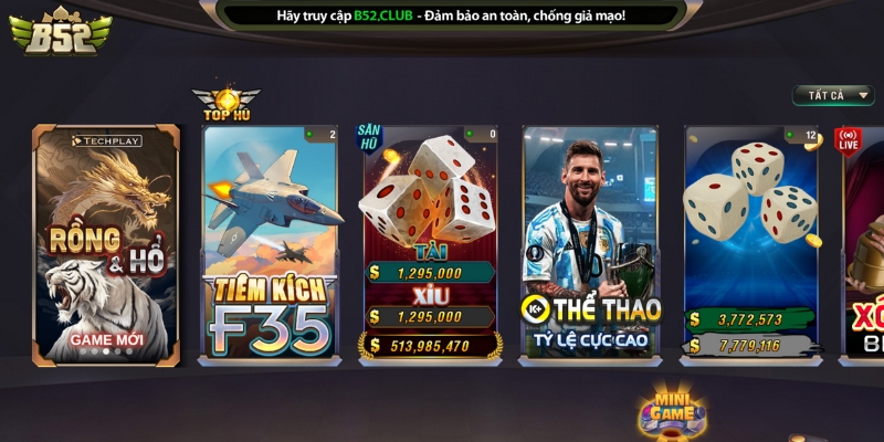 b52 club 4 Giao diện đặc sắc, dễ dàng chơi game của B52 Club