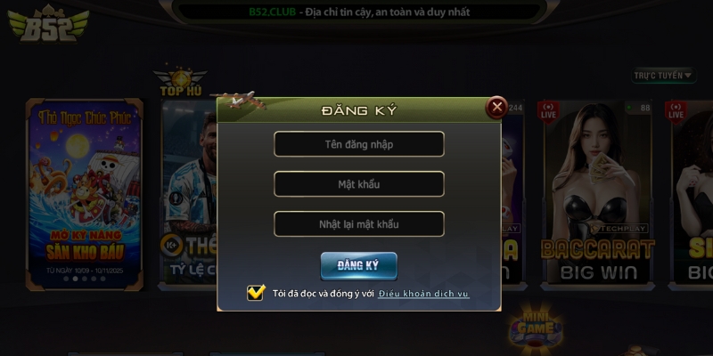 b52 club 12 Hướng dẫn chi tiết đăng ký tài khoản tại cổng game B52 Club